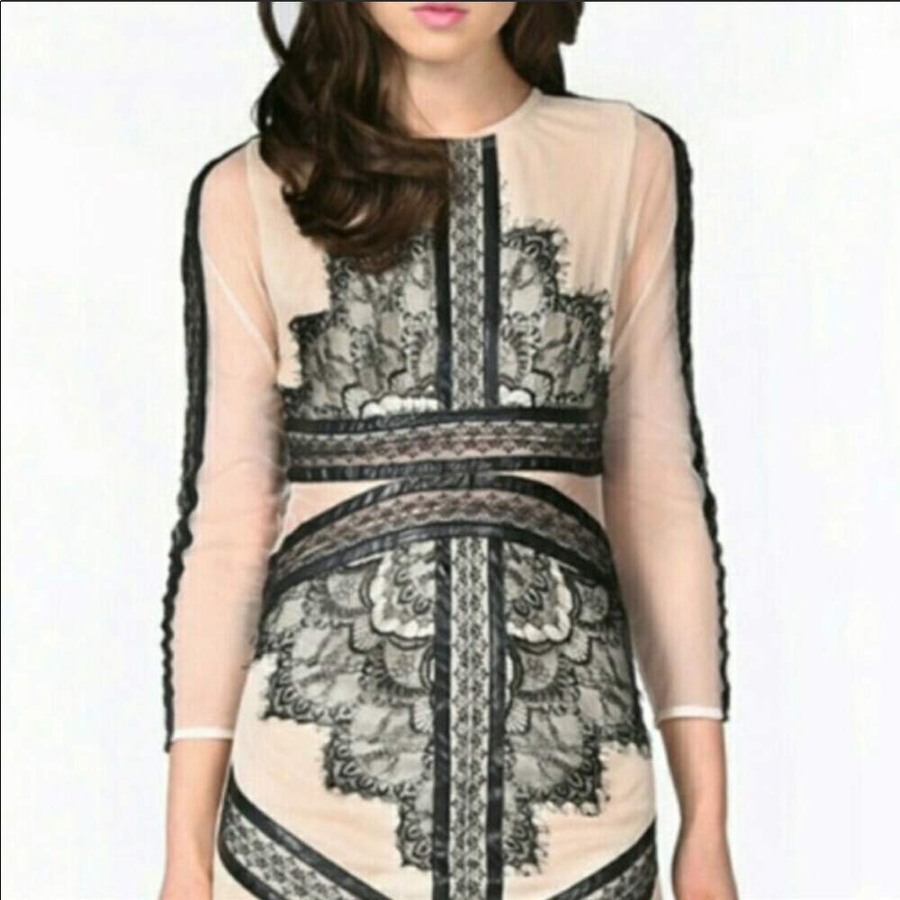 Hot sale 💰💰 black lace nude dress